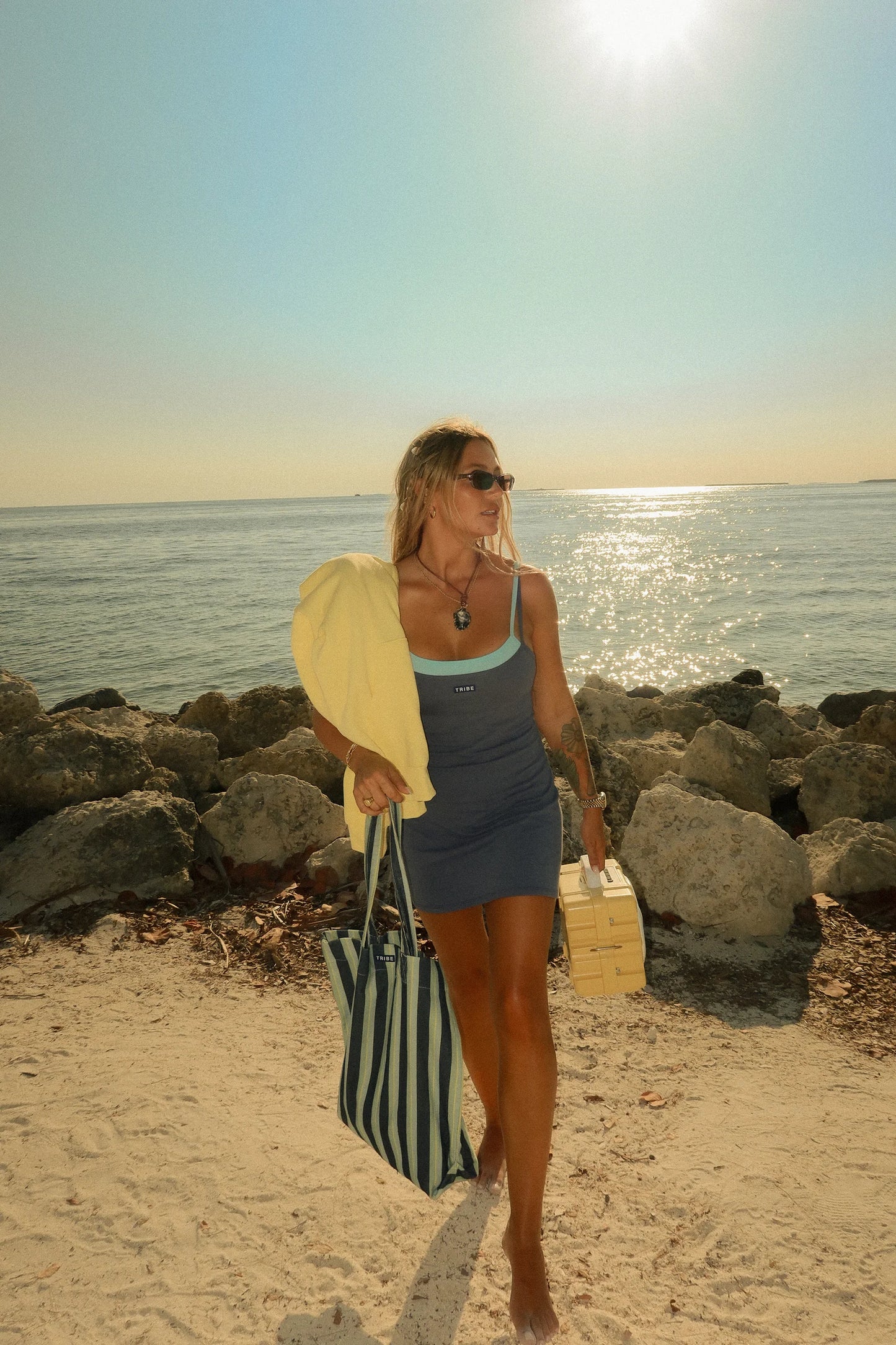 Yacht Dress - Deep Sea & Barefoot Blue