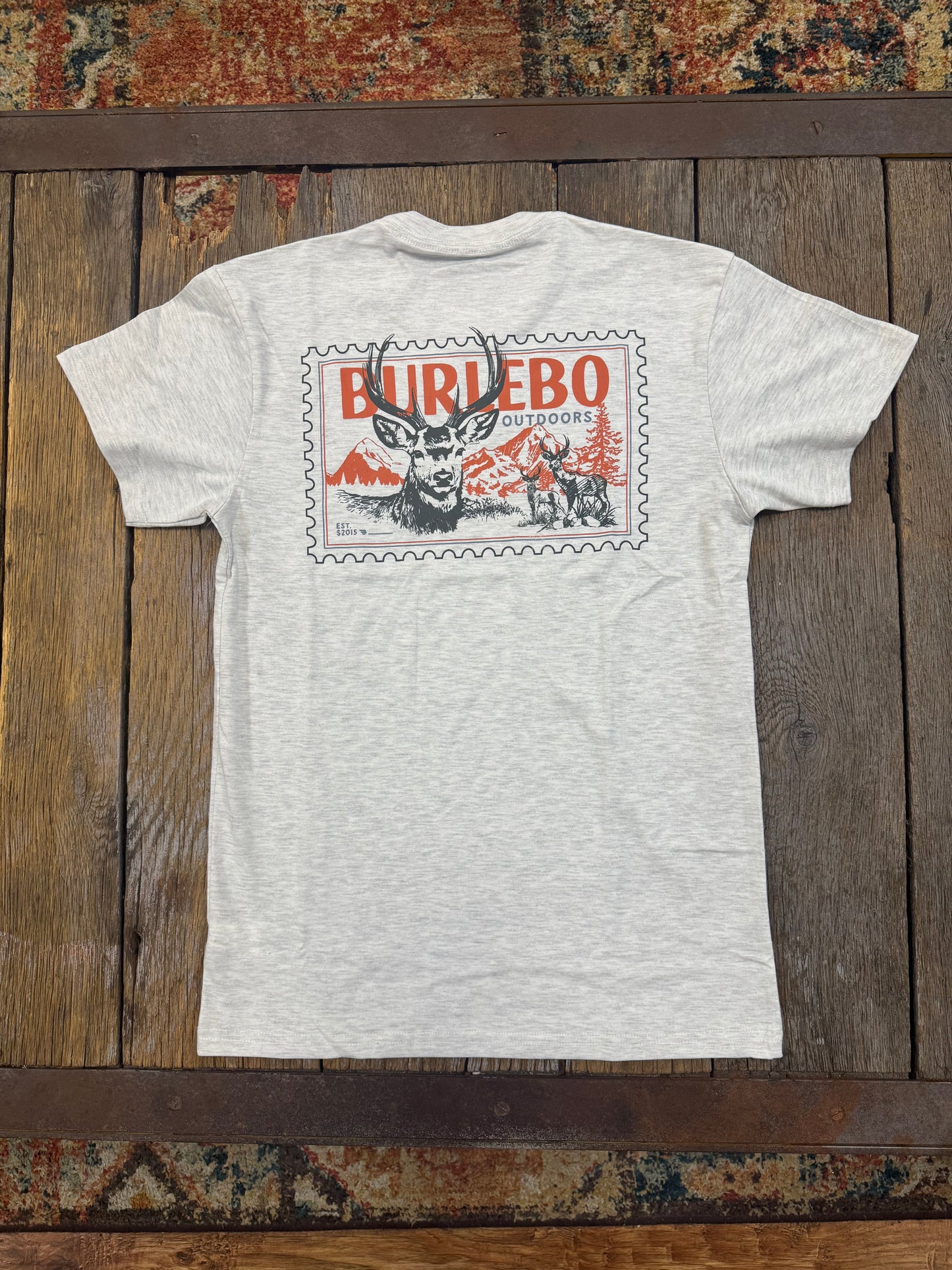 Short Sleeve Tee - Buck Stamp - Ash Grey