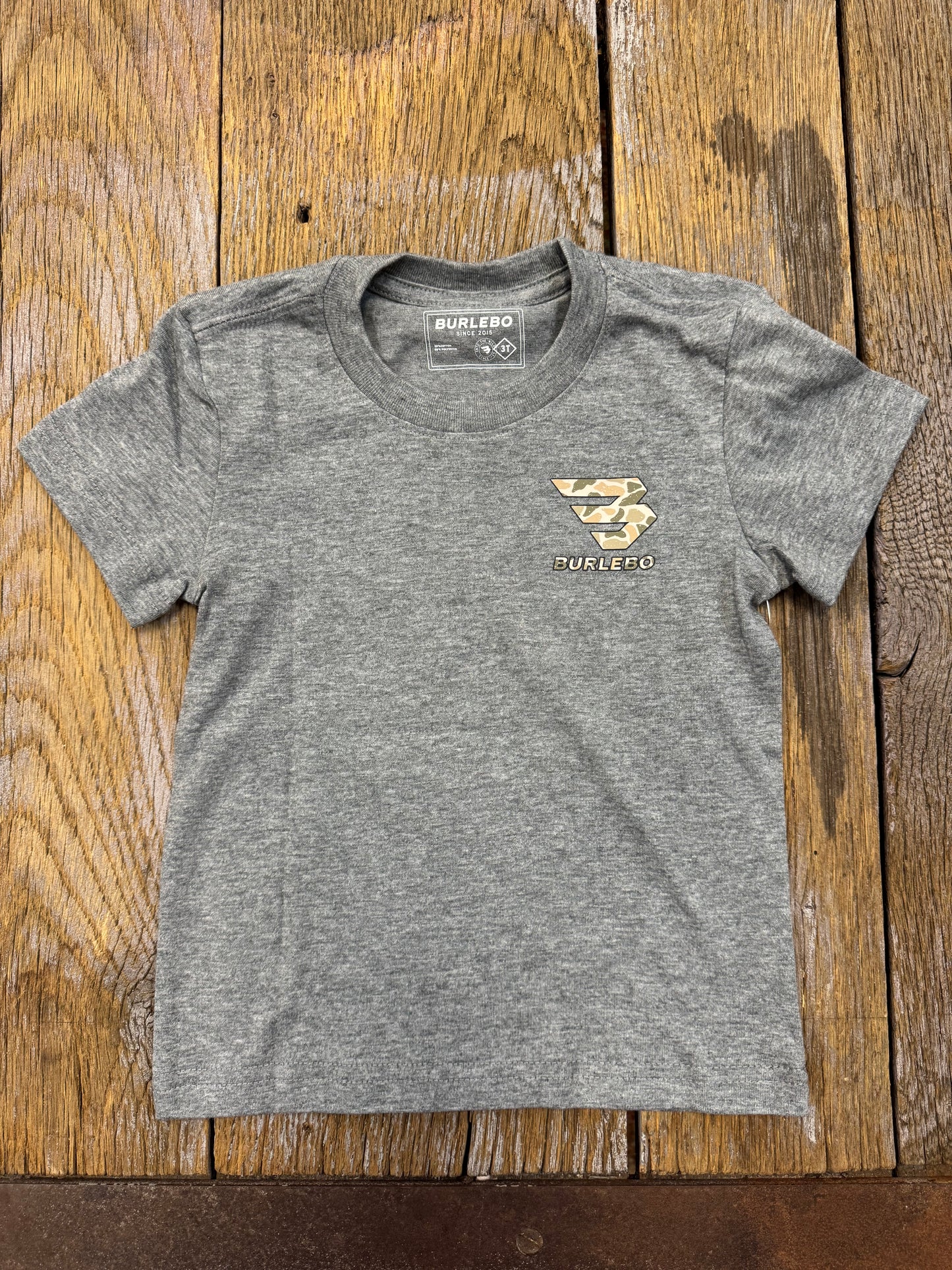 Youth Short Sleeve Tee - Mallard Camo Dog - Dark Heather Grey