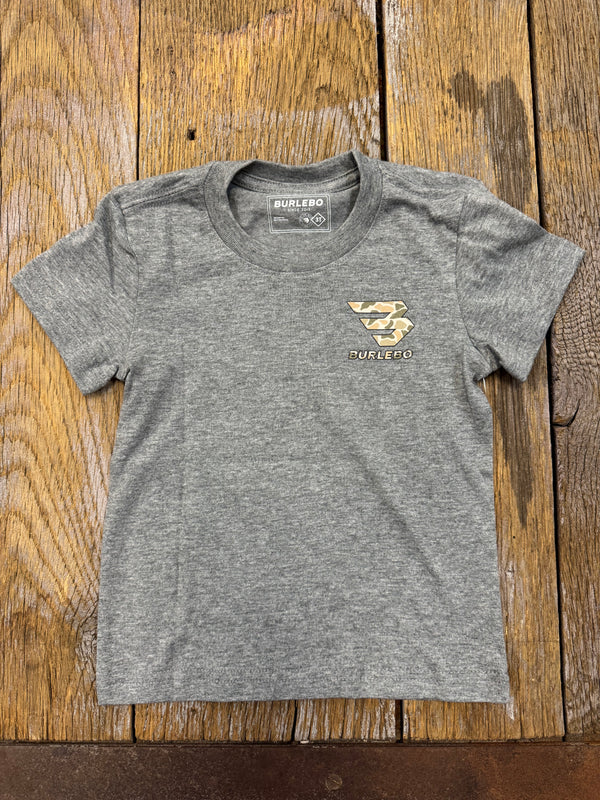 Youth Short Sleeve Tee - Mallard Camo Dog - Dark Heather Grey