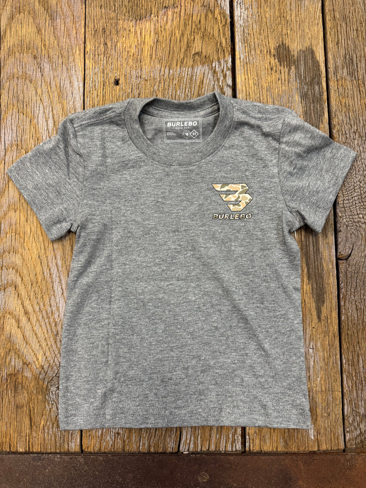 Youth Short Sleeve Tee - Mallard Camo Dog - Dark Heather Grey