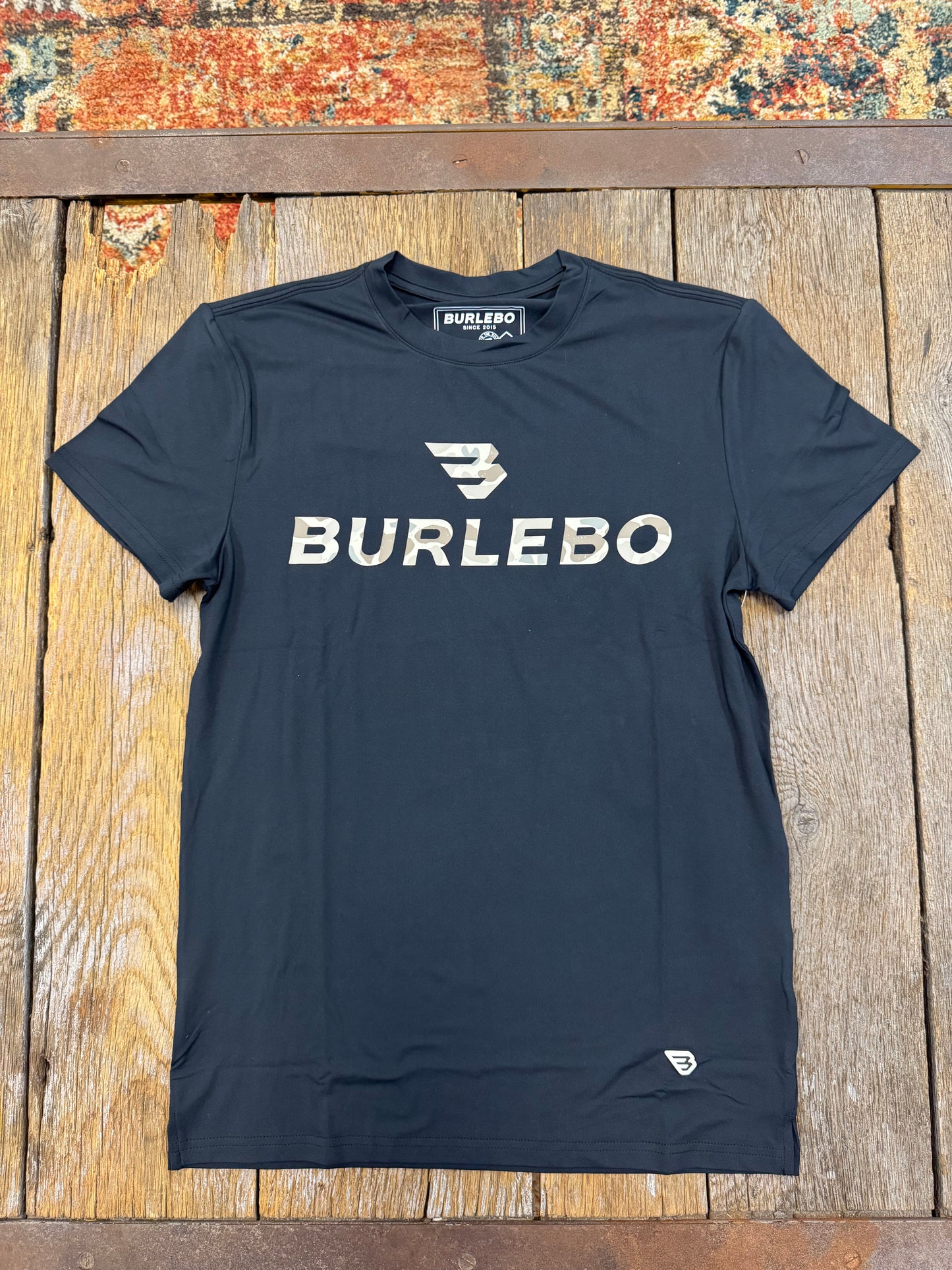 Go To Tee - Flying B Logo - Black and Classic Deer Camo