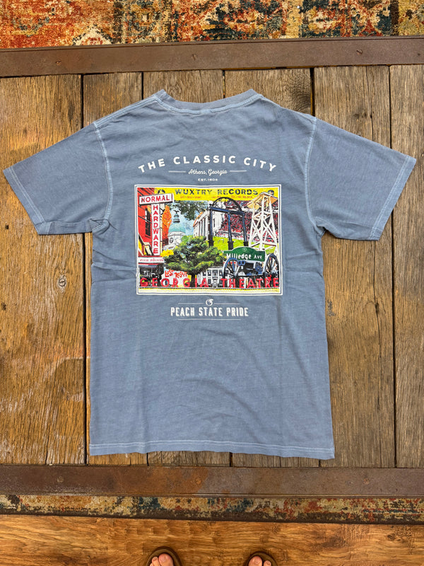 Classic City Establishments Short Sleeve Pocket Tee - Denim