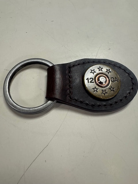 Brown Oval Shotgun Shell Concho Key Fob