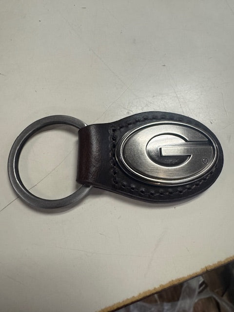 Brown Oval UGA Concho Key Fob