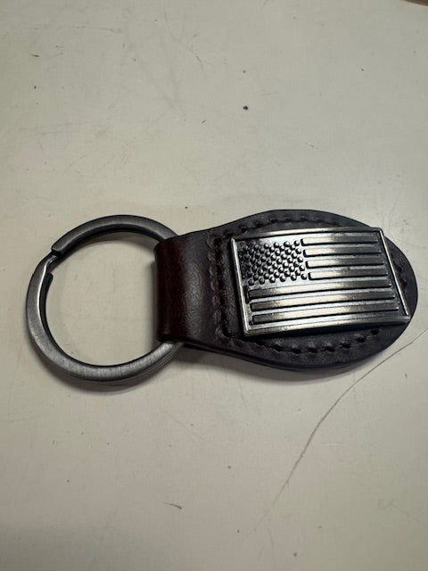 Brown Oval Flag Concho Key Fob