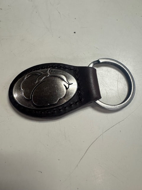 Brown Oval Cotton Concho Key Fob