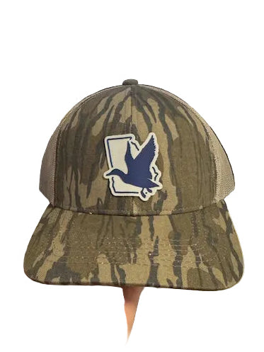 GA State Flying Duck Silicone Patch Bttomland- Khaki Trucker Hat