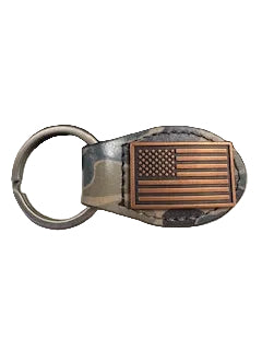 Camo Oval Flag Concho Key Fob