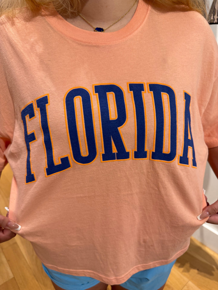 Florida Graphic Cropped Tee - Peach