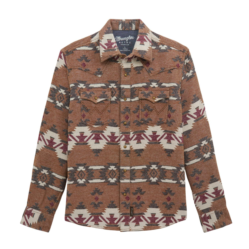 Men's Wrangler Retro® Premium Western Snap Jacquard Shirt