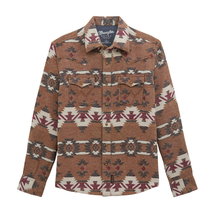 Men's Wrangler Retro® Premium Western Snap Jacquard Shirt
