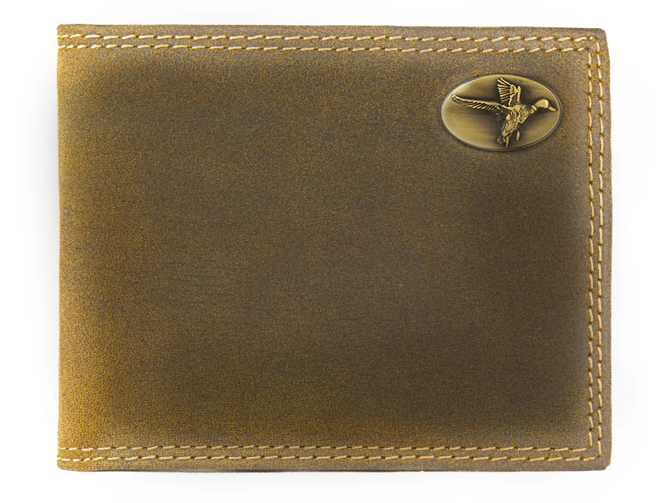VINTAGE TAN PASSCASE WALLET - BRASS MALLARD