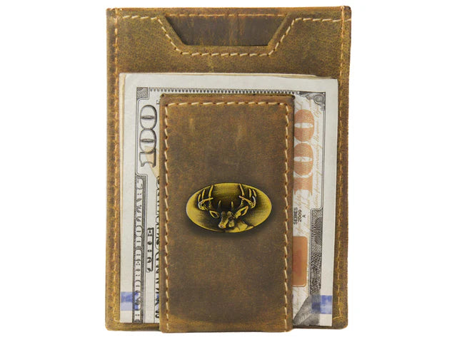 VINTAGE TAN FRONT POCKET WALLET - BRASS BUCK