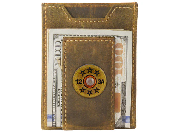 VINTAGE TAN FRONT POCKET WALLET - BRASS SHOT