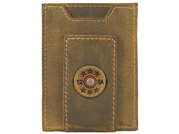 VINTAGE TAN FRONT POCKET WALLET - BRASS SHOT