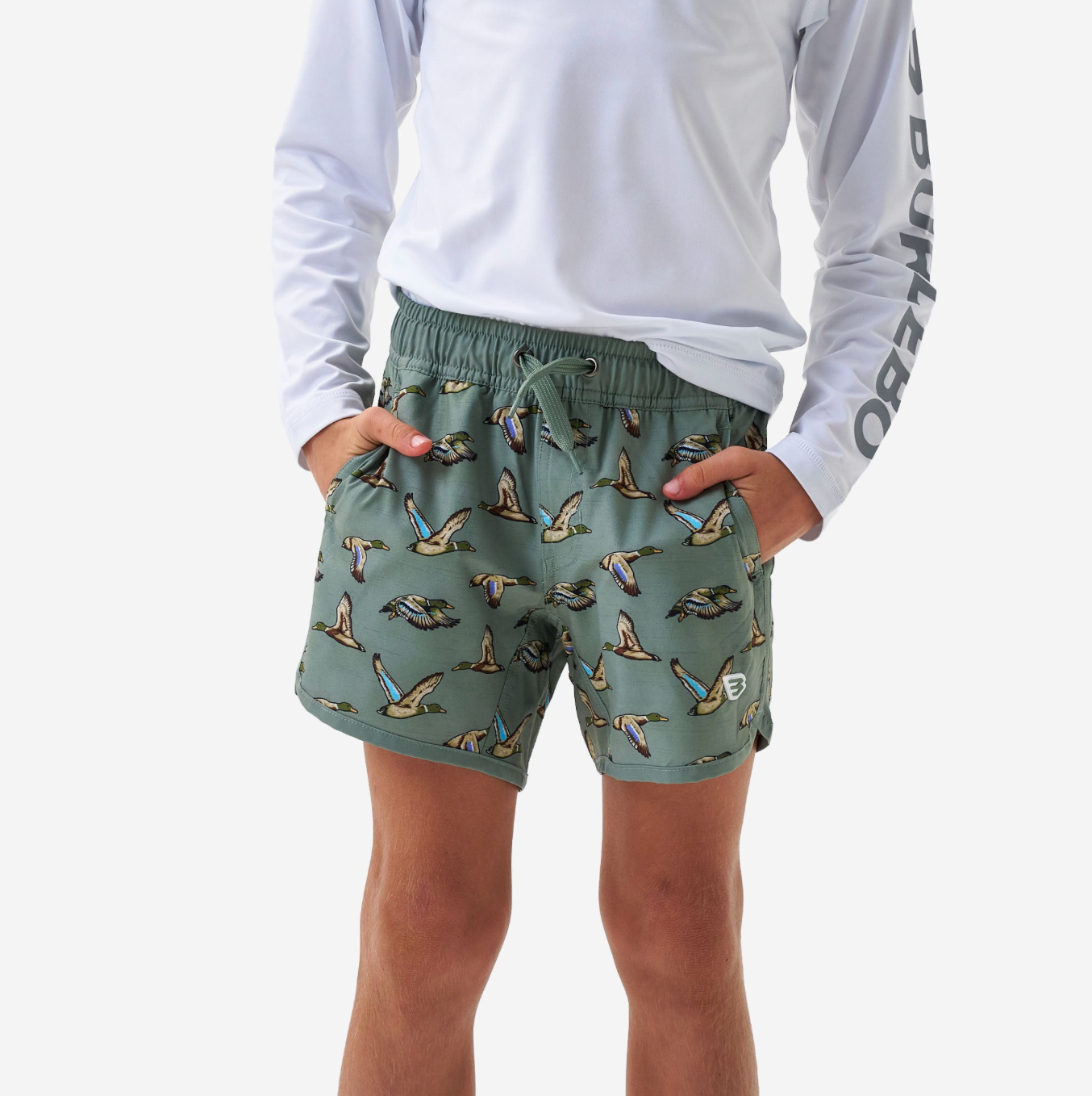 Youth Swim Trunk - Jumbo Mallards - Green