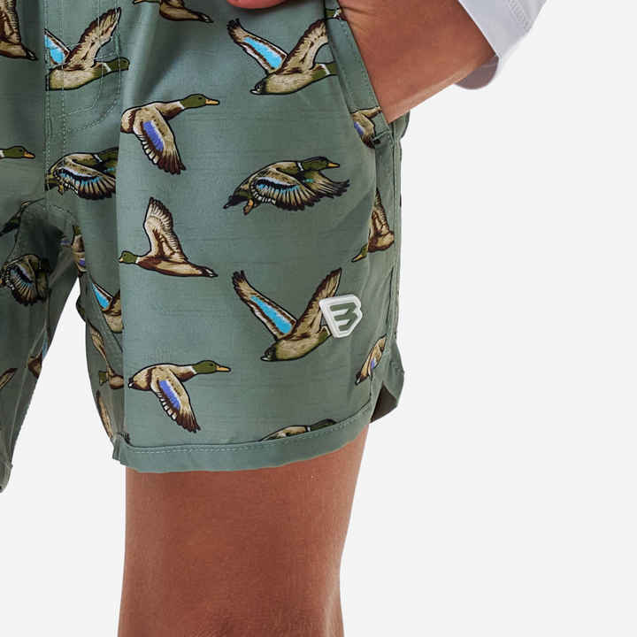 Youth Swim Trunk - Jumbo Mallards - Green