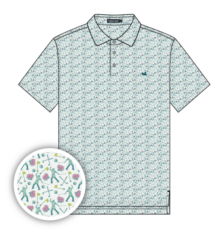Youth Flyline Performance Polo - Sunday Success - White