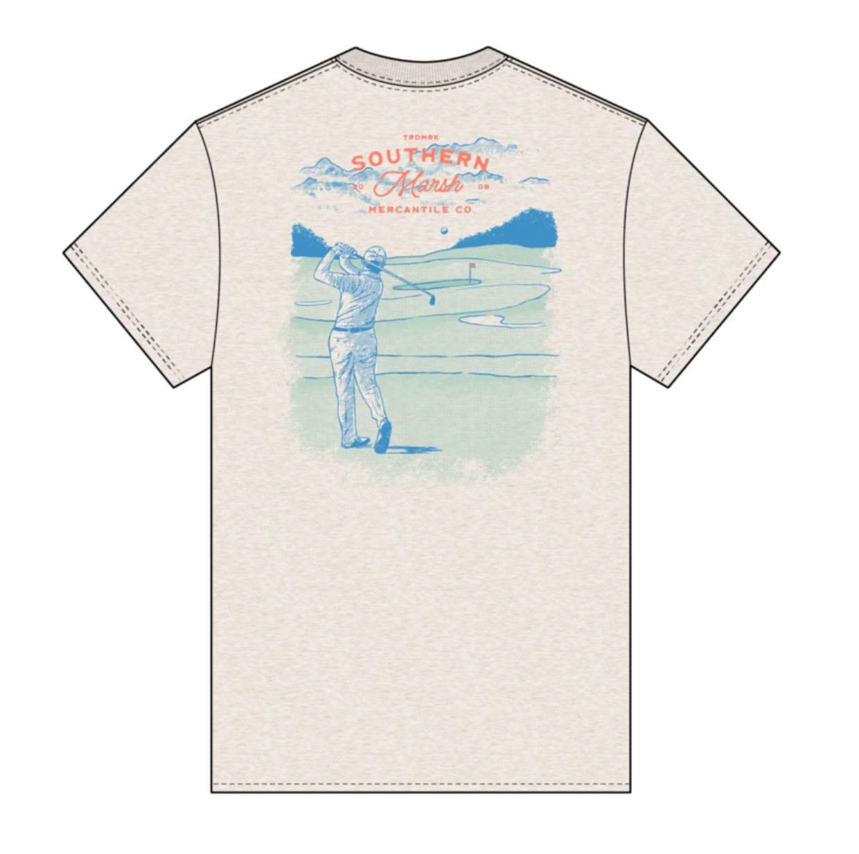 Pin High Tee - Washed Pebble