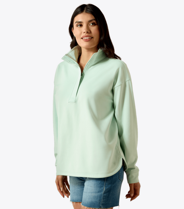 Breeze Logo 1/2 Zip Sweatshirt - Dusty Aqua