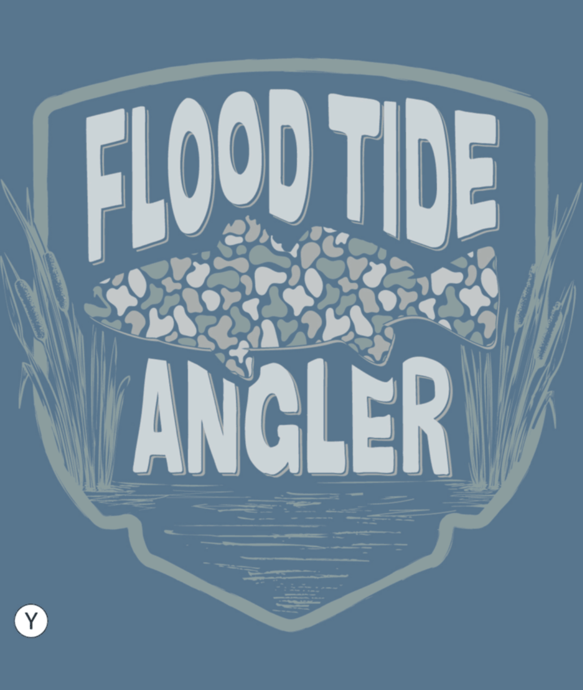 Youth Flood Tide Camo Tee SS - Nautical Blue