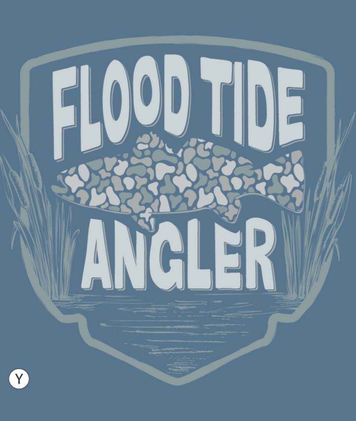 Youth Flood Tide Camo Tee SS - Nautical Blue