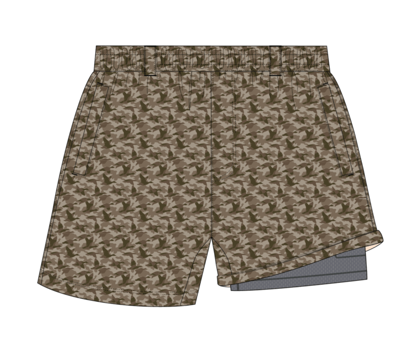 Everyday Hybrid Shorts - Mallard Mirage
