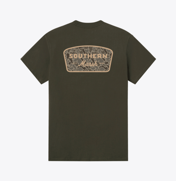 Branding Retro Camo Tee - Dark Olive