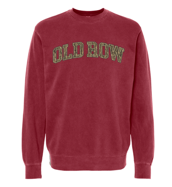 Old Row Camo Pigment Dyed Crewneck - Chili