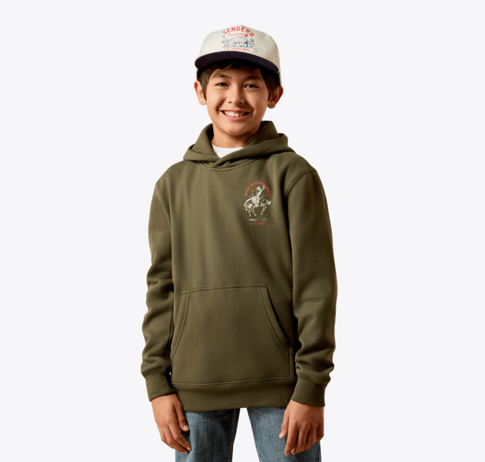 Youth Ariat International Rodeo Hoodie - Grape Leaf