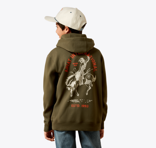 Youth Ariat International Rodeo Hoodie - Grape Leaf