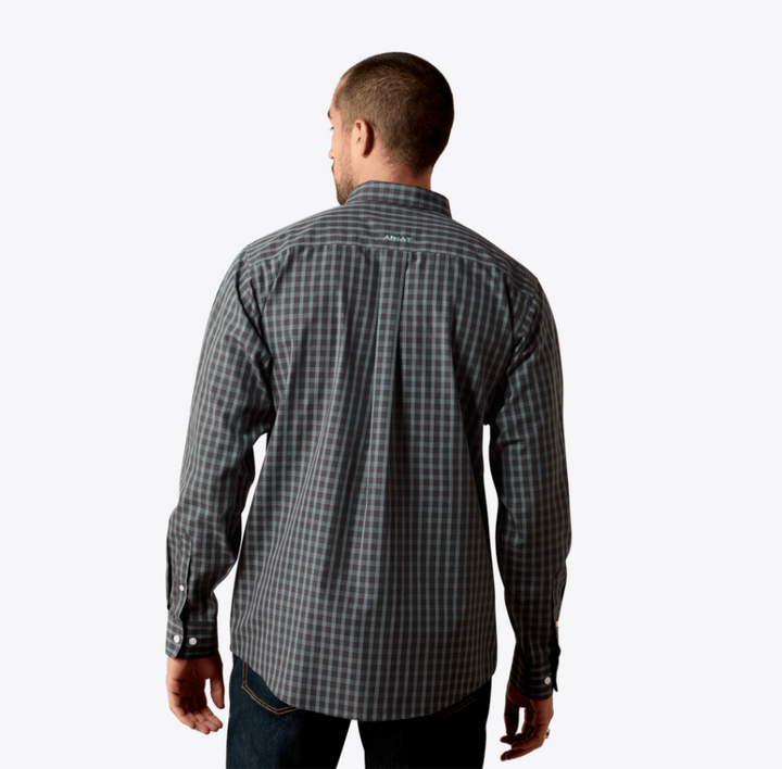 Wrinkle Free Barbary Classic Fit Shirt - Black Small Plaid