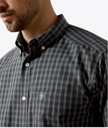 Wrinkle Free Barbary Classic Fit Shirt - Black Small Plaid