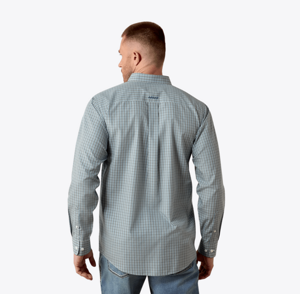 Wrinkle Free Barclay Classic Fit Shirt - Blue Steel Micro Multi Plaid