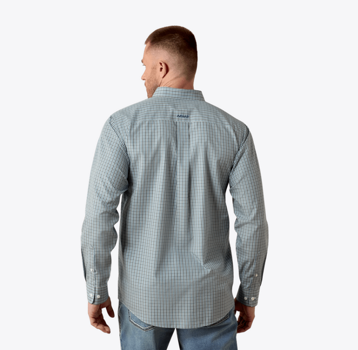 Wrinkle Free Barclay Classic Fit Shirt - Blue Steel Micro Multi Plaid