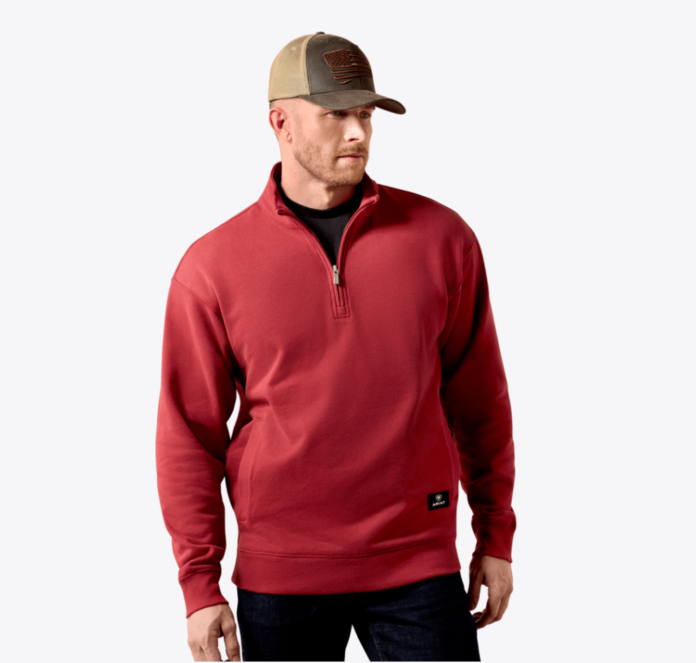 Core 1/4 Zip Sweatshirt - Brick Red