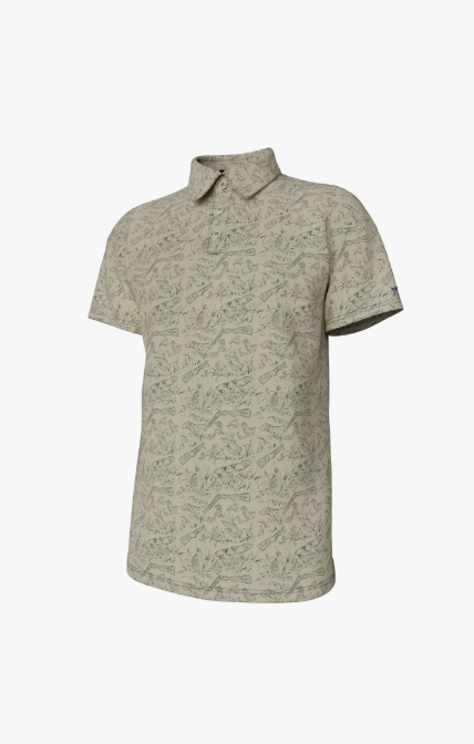 Pointer Pattern Performance Polo - Cloud Cream Pattern