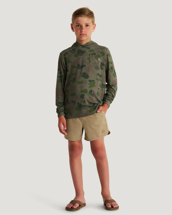 Youth Camo Hoodie - Vintage Camo Oil Green