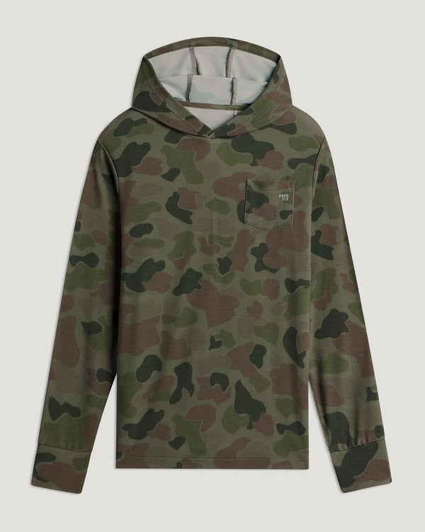 Youth Camo Hoodie - Vintage Camo Oil Green