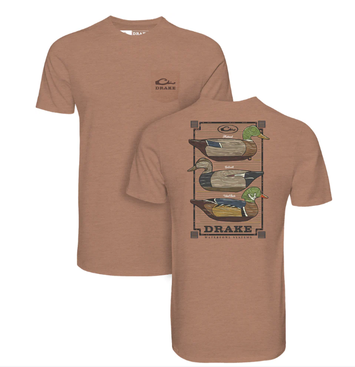 Drake Vintage Decoy Stack SS TEE - Dusty Coral