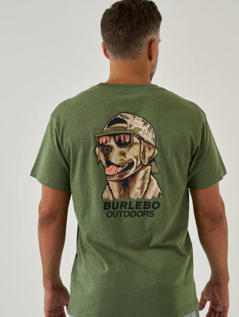 SS Tee - Mallard Camo Dog - Heather Olive