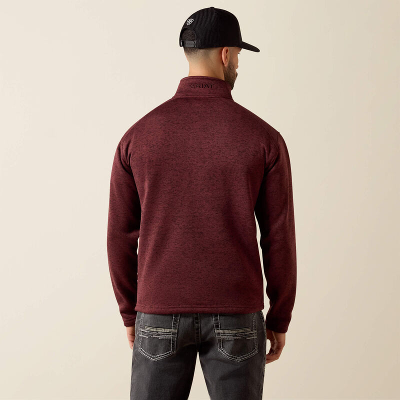 Caldwell 1/4 Zip Sweater - RED MAHOGANY