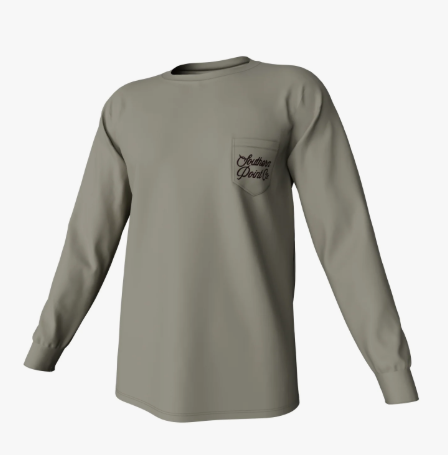 In the Pines Long Sleeve Pocket Tee - Laurel Oak