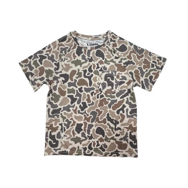Youth Heather Blend Crewneck Short Sleeve T-Shirt in Localflage