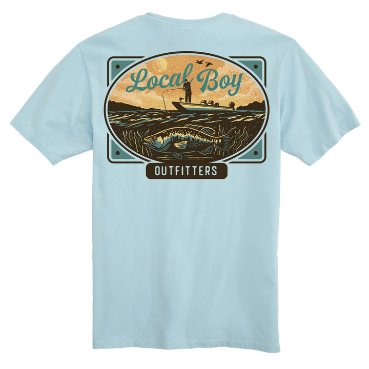 Jon Boat Plate SS Tee - Chambray