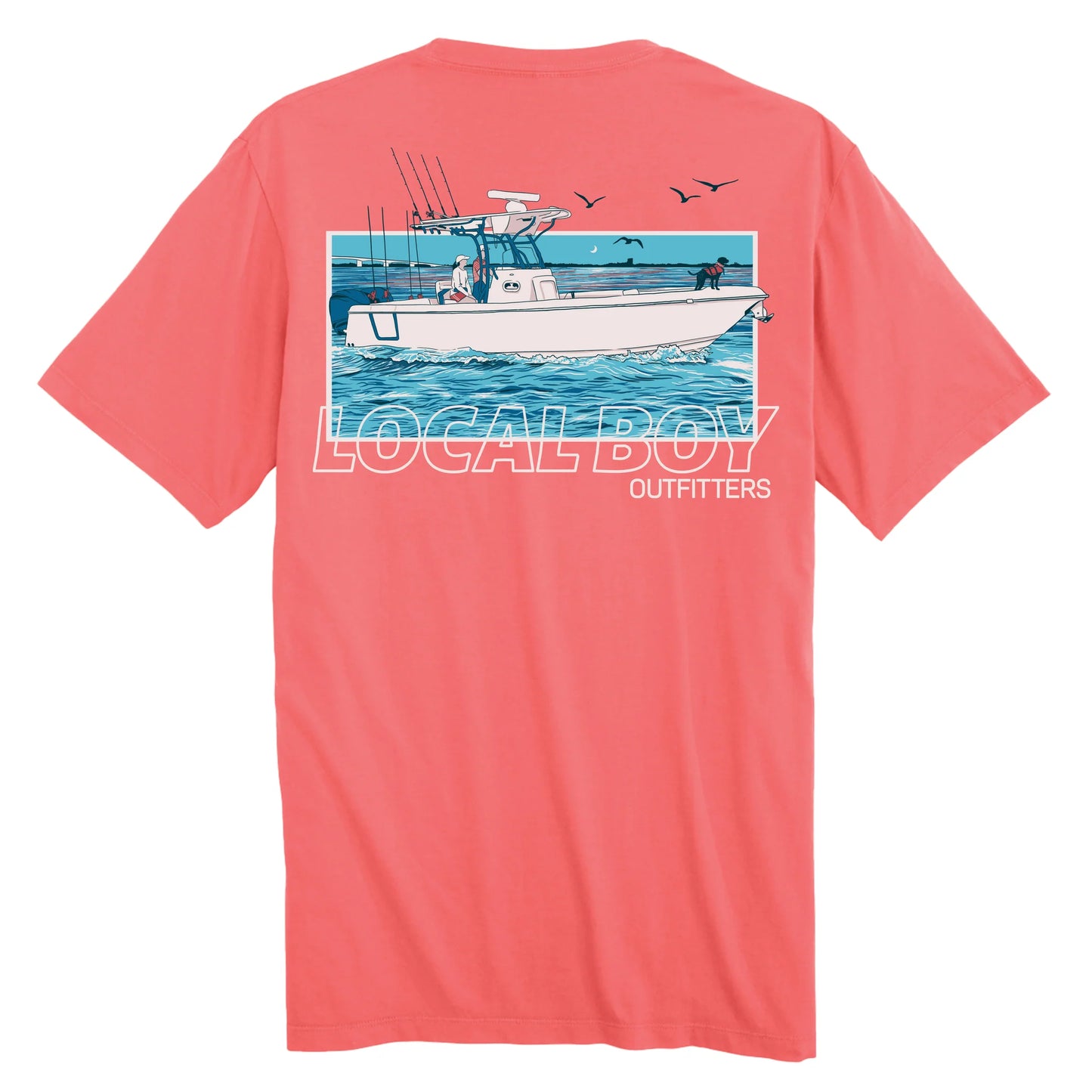 Center Console SS Tee - Coral
