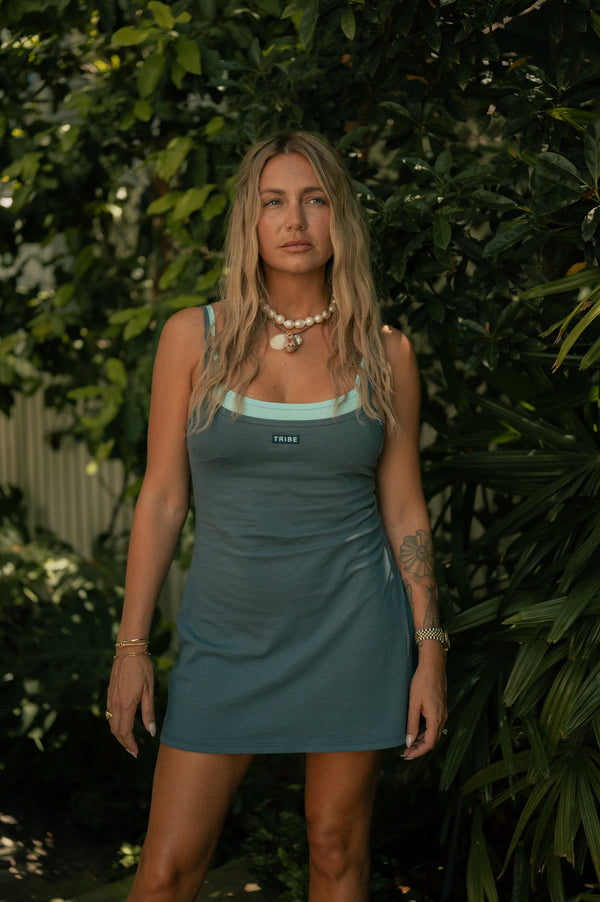 Yacht Dress - Deep Sea & Barefoot Blue