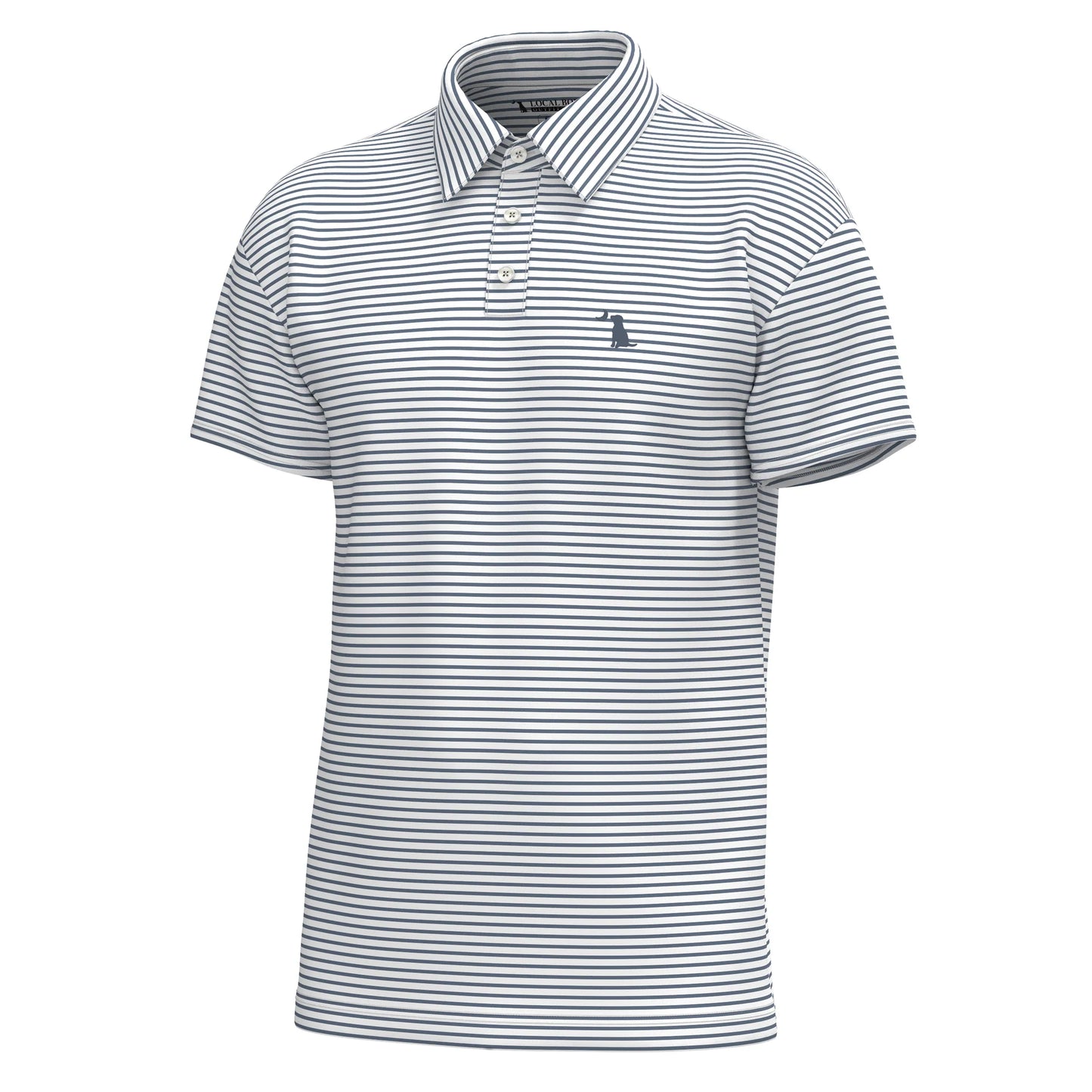 Edisto Polo - Dark Slate & White