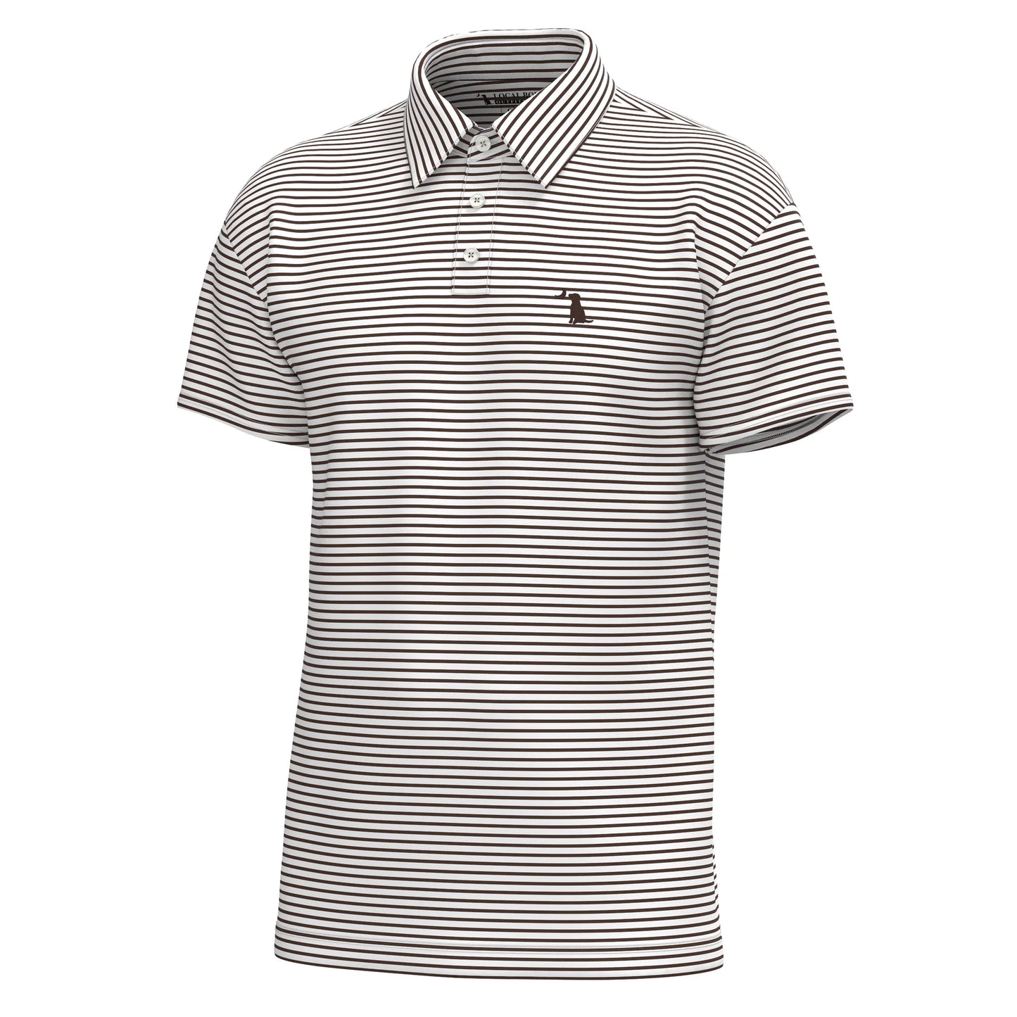 Edisto Polo - Espresso & White